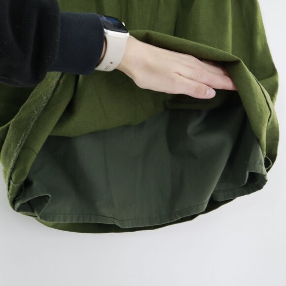 J.Crew Linen Pull On Skirt Womens 0 Green Vacation Cruise Forest Resort Goblin - Picture 7 of 13